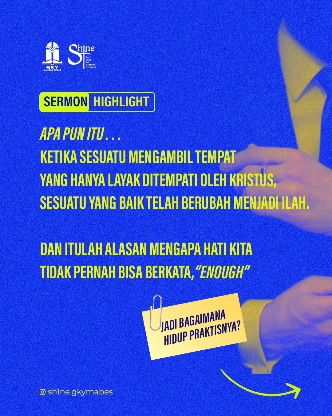 Banyak hal yang awalnya baik bisa berubah menjadi berhala ketika mengambil tempat yang seharusny